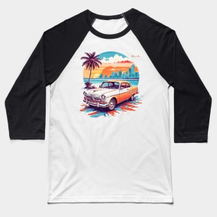 Miami Street Ride: Retro Car Vector Tee Baseball T-Shirt